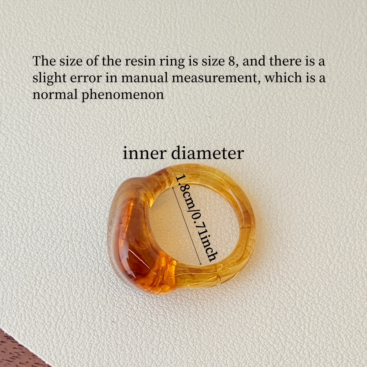 Chunky Brown Swirl Resin Ring, Vintage Aesthetic